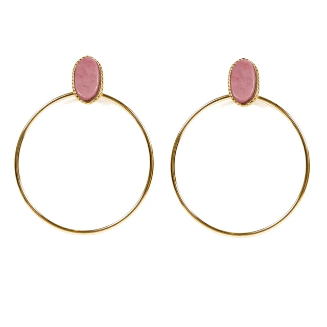 Pointes Rhodonite rose poudré (doré)