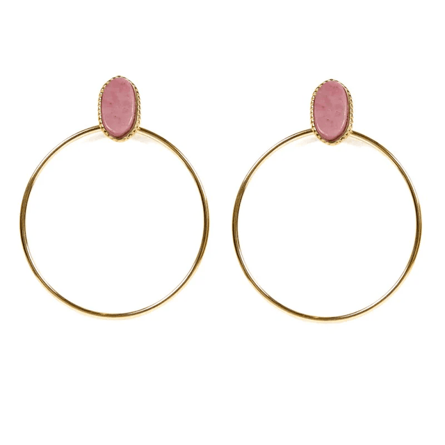 Pointes Rhodonite rose poudré (doré)