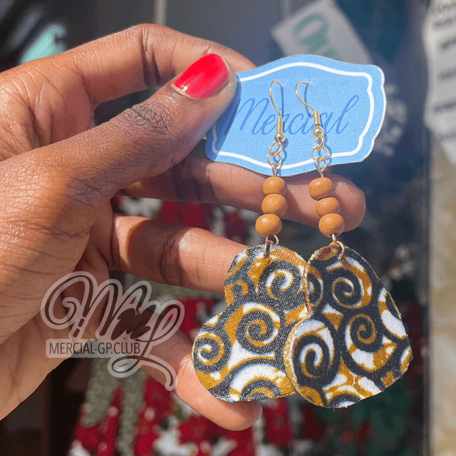 Parure 1 sac et 2 boucles d’oreilles en tissus wax